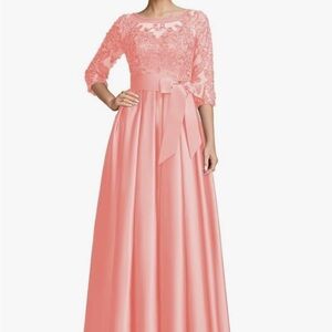 Elegant Coral Lace women’s  Dress